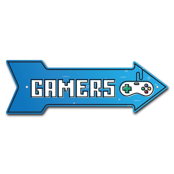 Signmission Gamers Arrow Sign Funny Home Decor 18in Wide P-ARROW-999856 - main